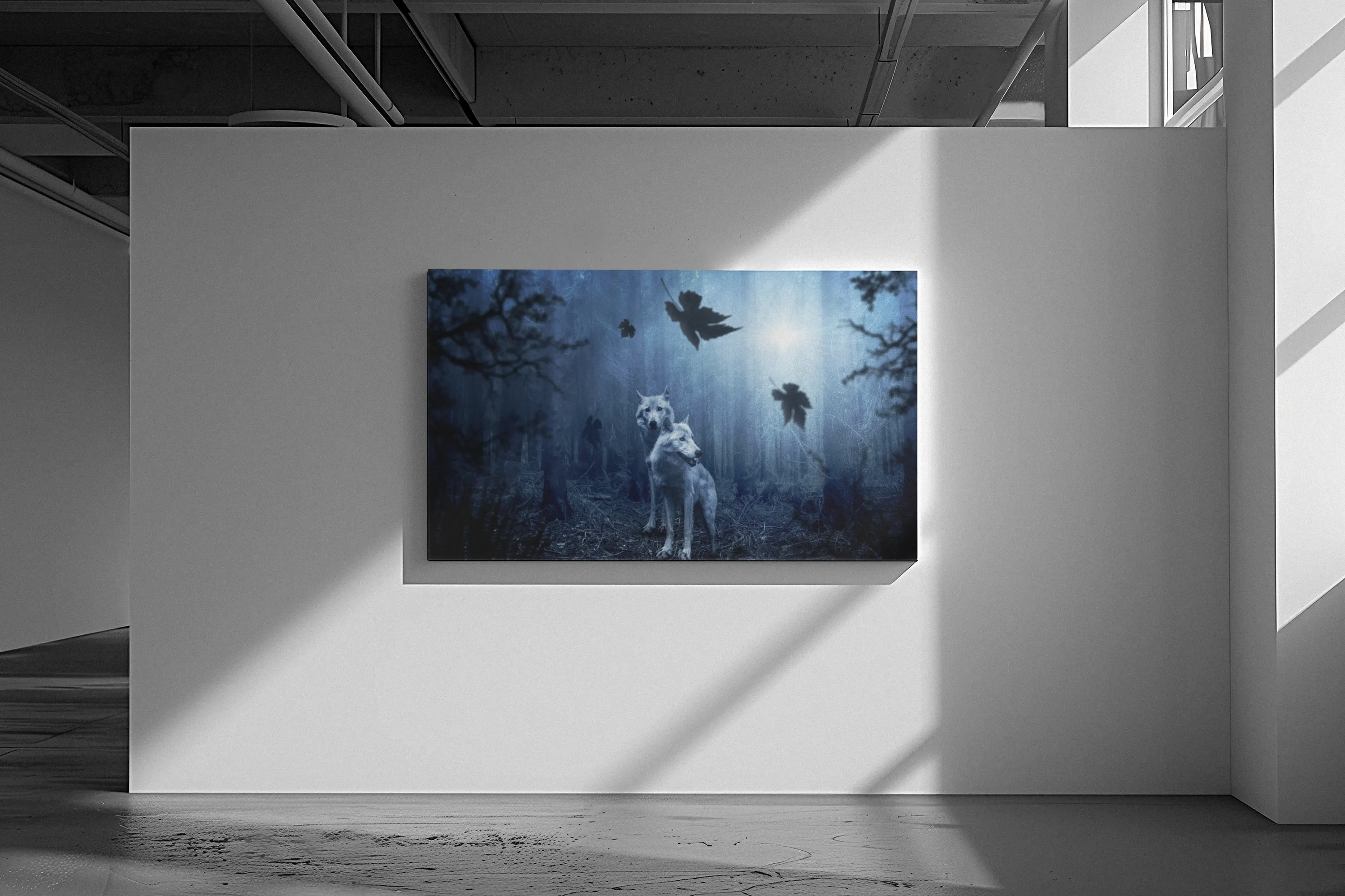 Tablou Canvas Animale - Tablou canvas Lupi Albi