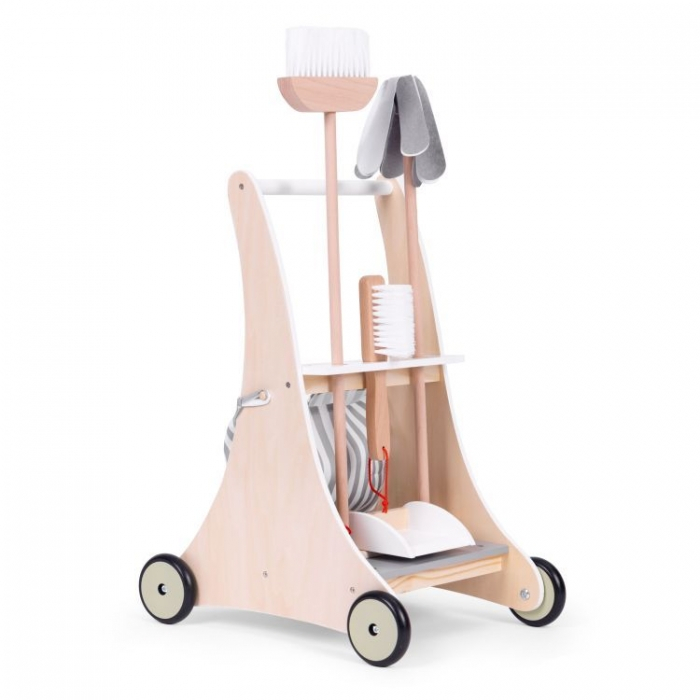 Antemergator din lemn cu aspirator si elemente pentru curatenie Ecotoys W10D200B [1]