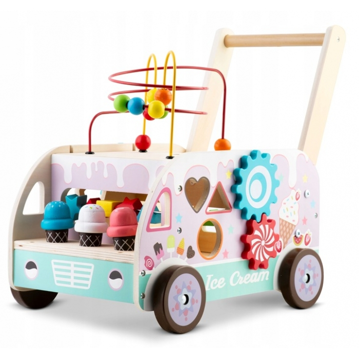 Antemergator din lemn tip magazin cu inghetata si diverse activitati, 48 x 27.5 x 40.5 cm, Ricokids RK-873 [1]