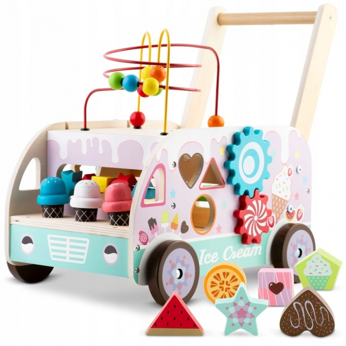 Antemergator din lemn tip magazin cu inghetata si diverse activitati, 48 x 27.5 x 40.5 cm, Ricokids RK-873 [2]