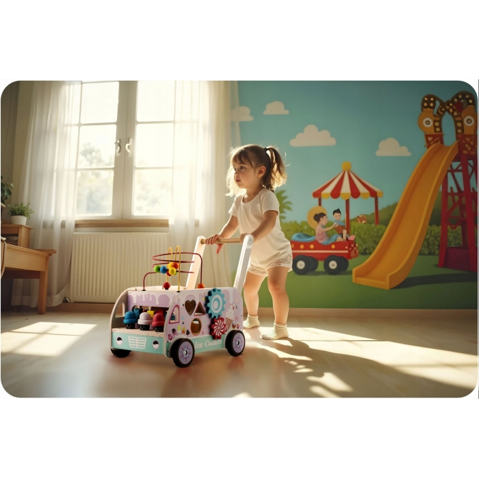 Antemergator din lemn tip magazin cu inghetata si diverse activitati, 48 x 27.5 x 40.5 cm, Ricokids RK-873 [4]