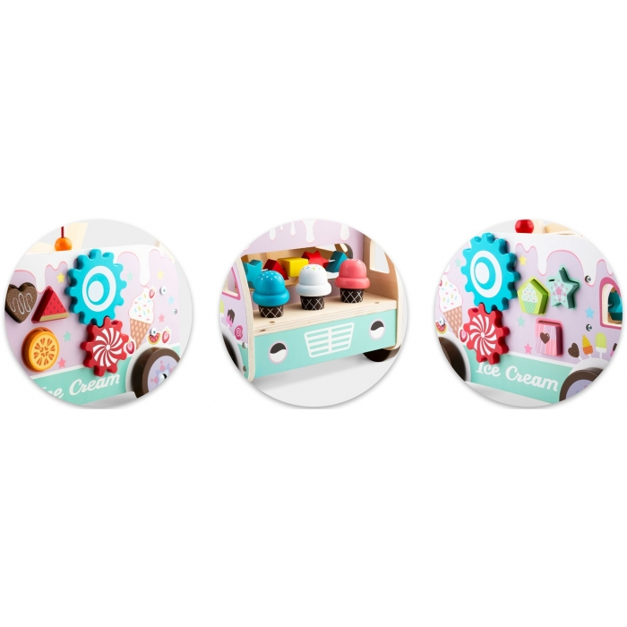 Antemergator din lemn tip magazin cu inghetata si diverse activitati, 48 x 27.5 x 40.5 cm, Ricokids RK-873 [5]