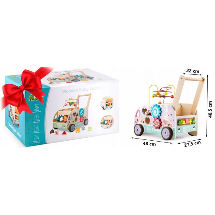 Antemergator din lemn tip magazin cu inghetata si diverse activitati, 48 x 27.5 x 40.5 cm, Ricokids RK-873 [7]