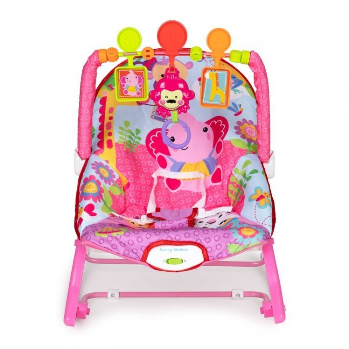 Balansoar cu vibratii 2 in 1 Ecotoys 8617 - Roz [2]