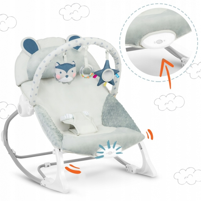 Balansoar cu vibratii Ricokids 7308 - Gri [3]