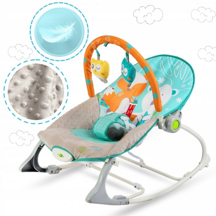 Balansoar cu vibratii, vulpita si ursul, Ricokids 7309 - Turcoaz [5]