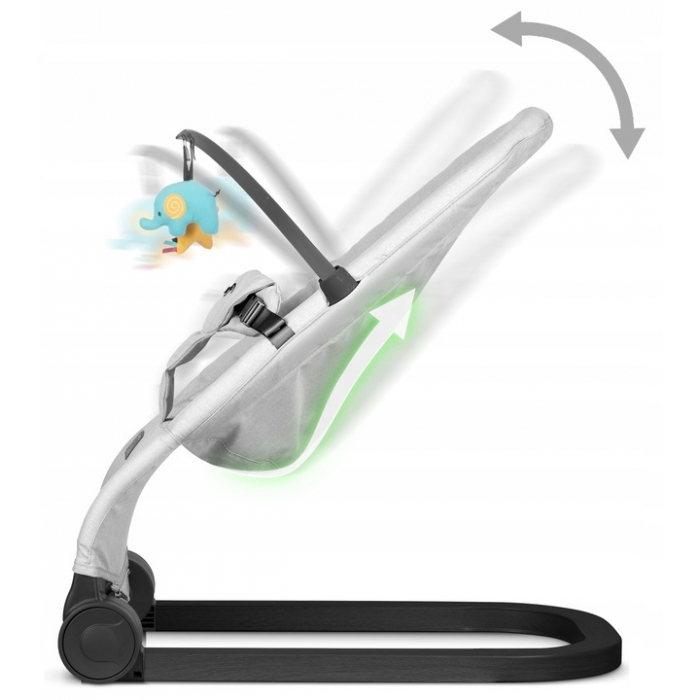 Balansoar pentru copii 2 in 1 cu jucarii, Nukido 705201, Gri deschis [2]
