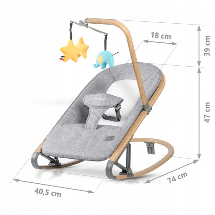 Balansoar pentru copii 2 in 1 cu jucarii, Nukido 705300, Gri [3]