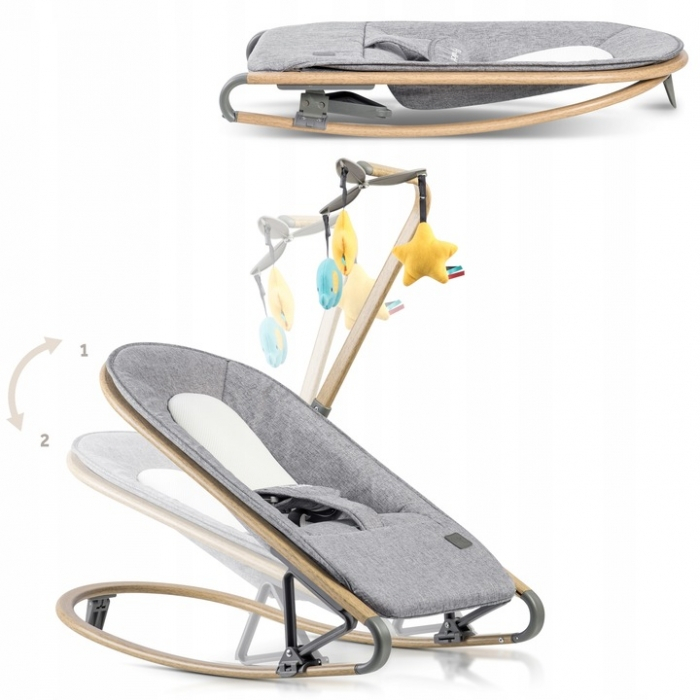 Balansoar pentru copii 2 in 1 cu jucarii, Nukido 705300, Gri [6]