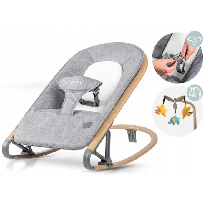 Balansoar pentru copii 2 in 1 cu jucarii, Nukido 705300, Gri [4]