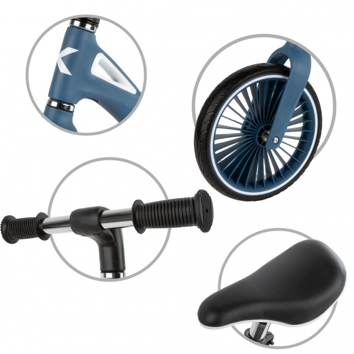 Bicicleta fara pedale, cadru nailon, roti PU, Kidwell NIX - Bleumarin [4]