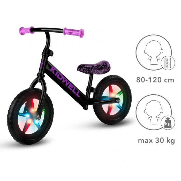 Bicicleta fara pedale cu LED Kidwell REBEL - Neon Pink [5]