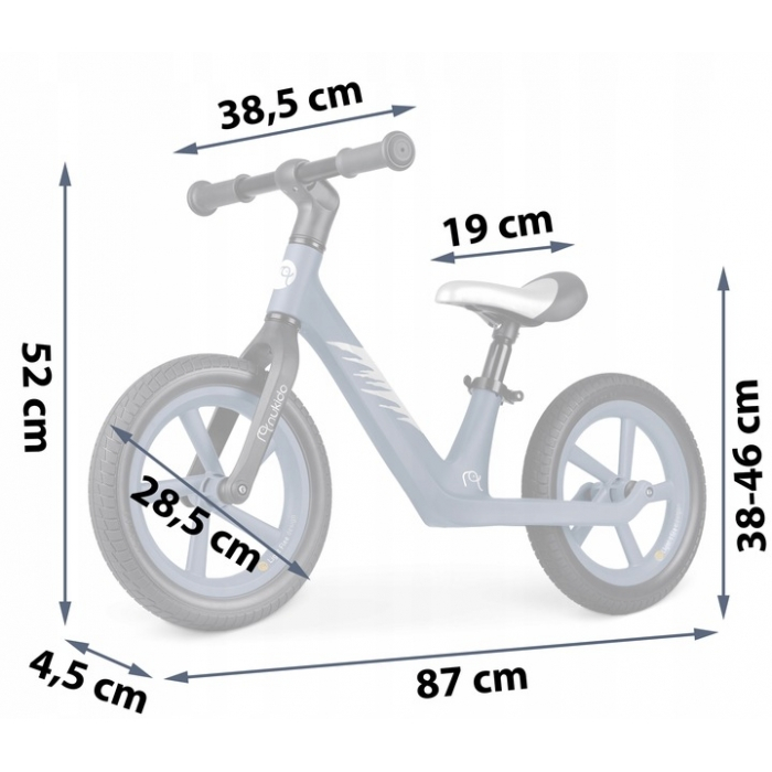 Bicicleta fara pedale pentru copii, 87 x 39 x 54 cm, roti EVA, Light Flee Nukido NK-604 - Bleumarin [6]