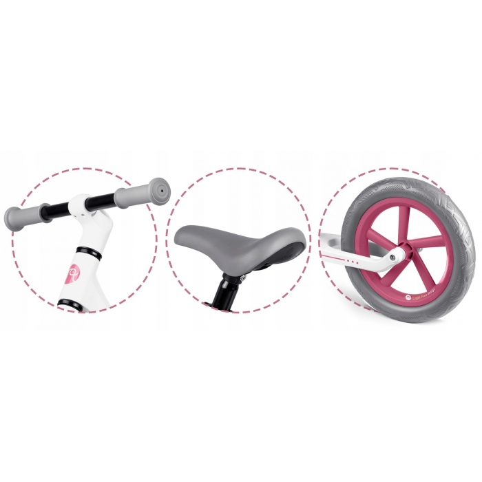 Bicicleta fara pedale pentru copii, 87 x 39 x 54 cm, roti EVA, Light Flee Nukido NK-604 - Roz - Alb [5]