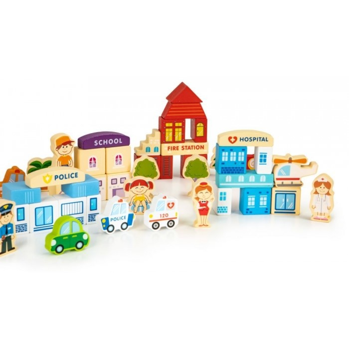 Blocuri din lemn Ecotoys HM015501 Zoo - 120 elemente [2]