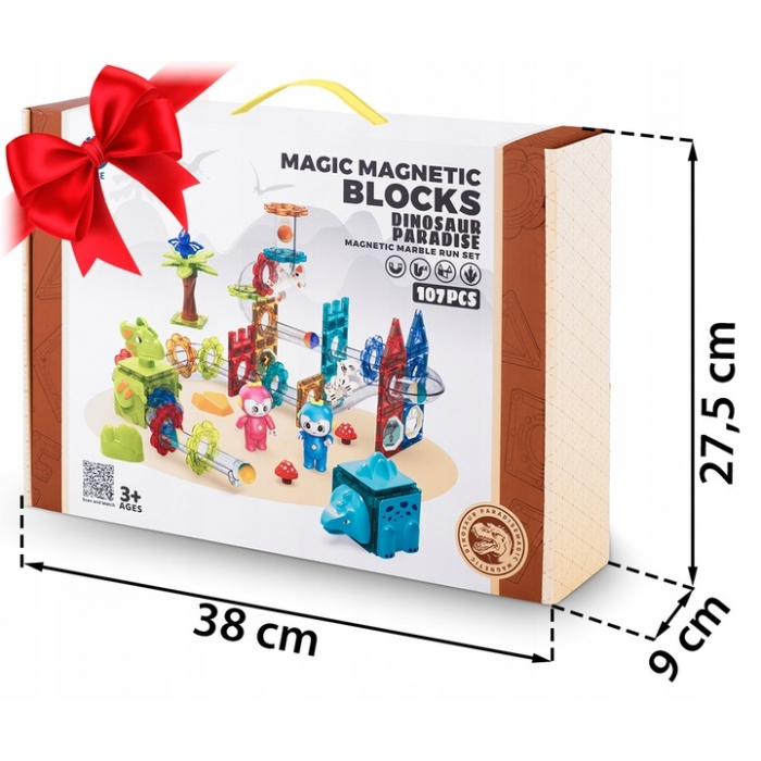 Blocuri magnetice, 107 elemente, Paradisul Dinozaurilor Ricokids RK-757 [7]