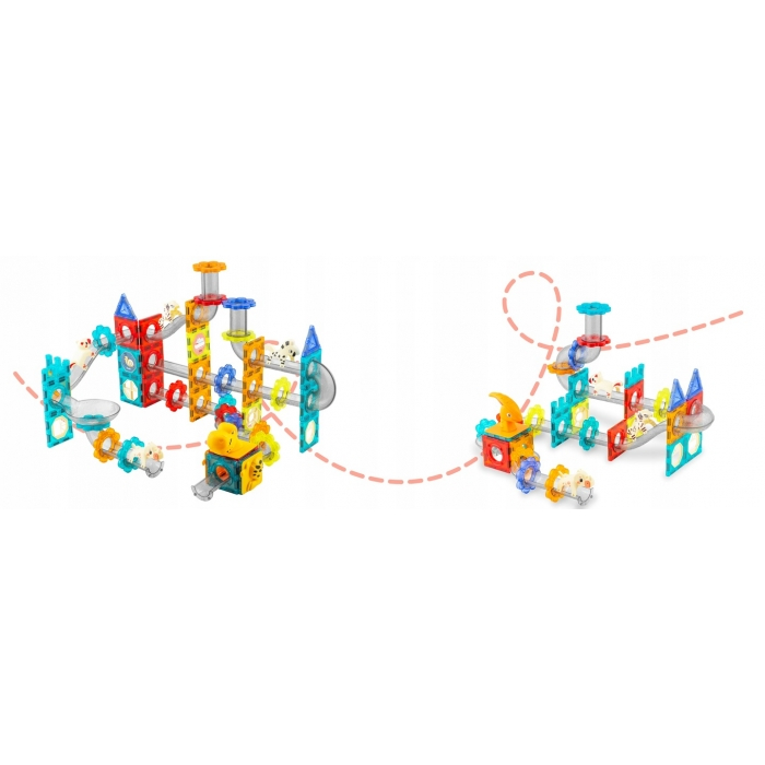 Blocuri magnetice cu tobogan, 153 elemente, Dinozauri Ricokids RK-764 [5]