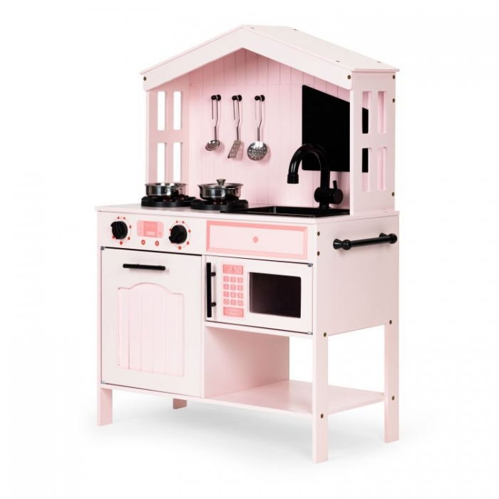 Bucatarie din lemn cu accesorii Ecotoys PLK563 - Roz [3]
