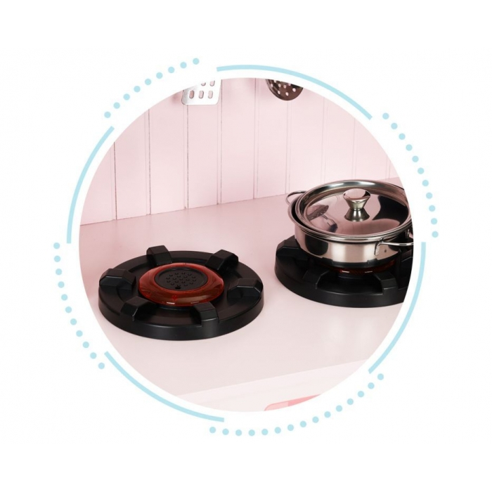 Bucatarie din lemn cu accesorii Ecotoys PLK563 - Roz [6]