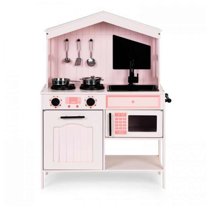 Bucatarie din lemn cu accesorii Ecotoys PLK563 - Roz [2]