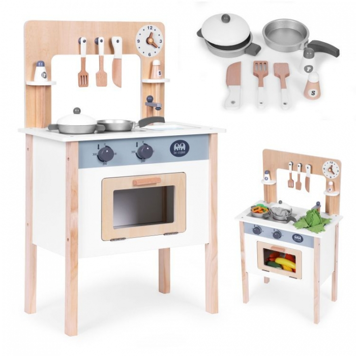 Bucatarie din lemn pentru copii cu accesorii, 48 x 26 x 77 cm, Ecotoys HM232569 [2]