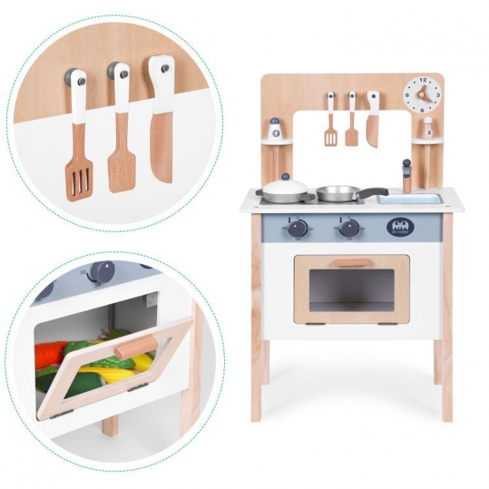 Bucatarie din lemn pentru copii cu accesorii, 48 x 26 x 77 cm, Ecotoys HM232569 [6]