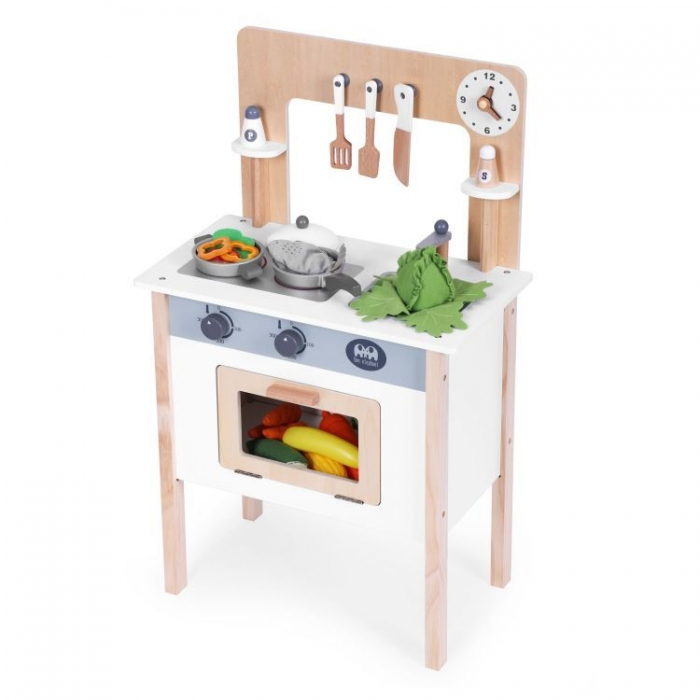 Bucatarie din lemn pentru copii cu accesorii, 48 x 26 x 77 cm, Ecotoys HM232569 [4]