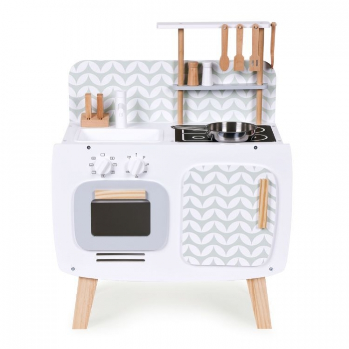 Bucatarie din lemn pentru copii cu accesorii, 58 x 29 x 73 cm, Ecotoys W10C863 [3]