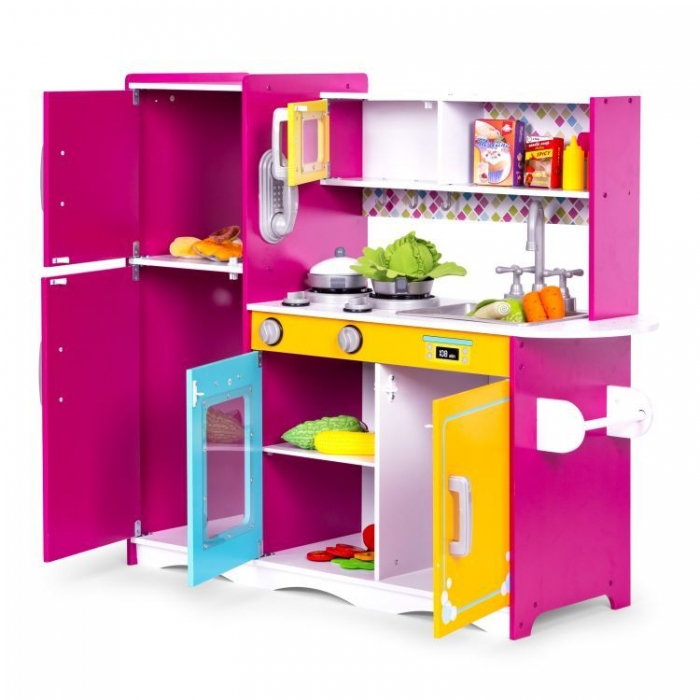 Bucatarie din lemn pentru copii cu accesorii, 92 x 29.5 x 83 cm, Ecotoys TL40027 [2]
