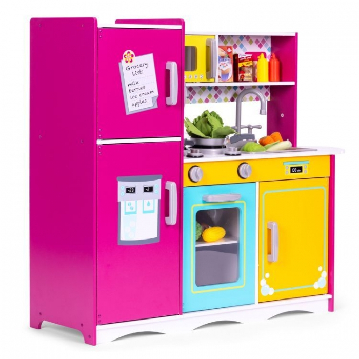 Bucatarie din lemn pentru copii cu accesorii, 92 x 29.5 x 83 cm, Ecotoys TL40027 [1]