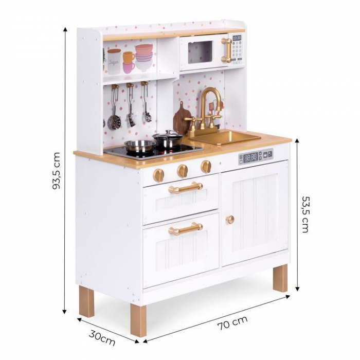 Bucatarie mare din lemn pentru copii cu accesorii, 70 x 30 x 93.5 cm, Ecotoys 7275 [9]