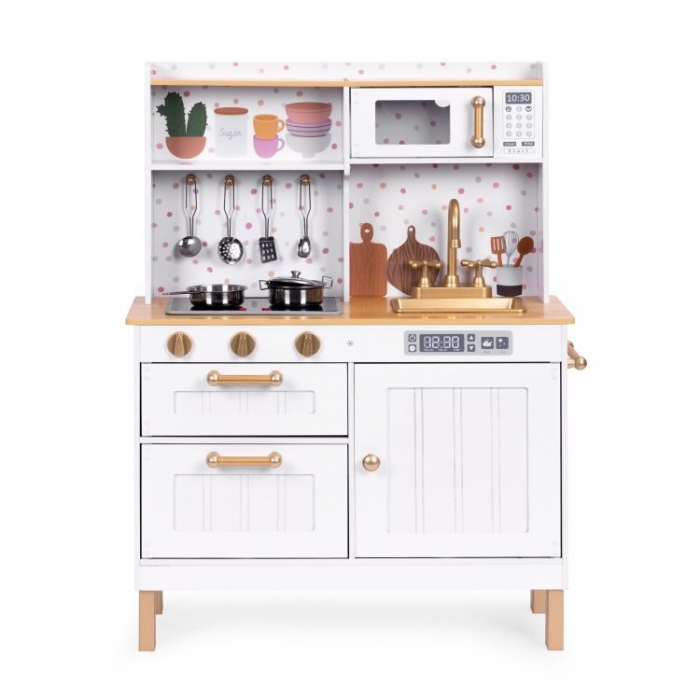 Bucatarie mare din lemn pentru copii cu accesorii, 70 x 30 x 93.5 cm, Ecotoys 7275 [2]