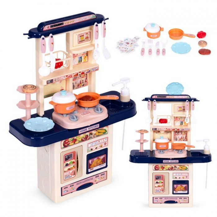Bucatarie pentru copii cu sunete si accesorii Ecotoys 65T-1 - Bleumarin [2]