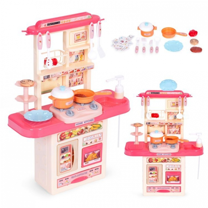 Bucatarie pentru copii cu sunete si accesorii Ecotoys 65T-2 - Roz [2]