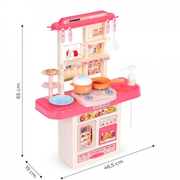 Bucatarie pentru copii cu sunete si accesorii Ecotoys 65T-2 - Roz [7]