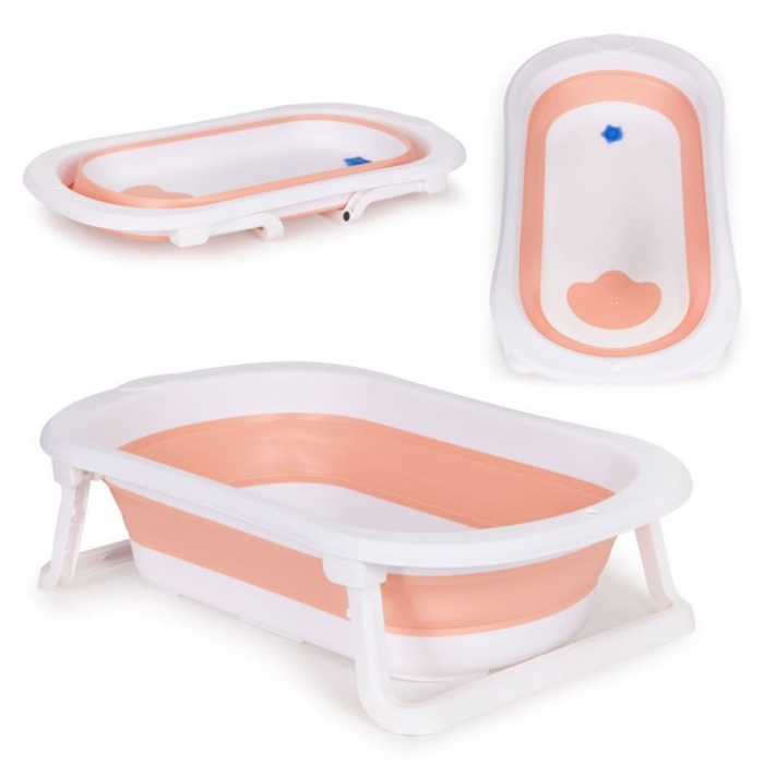 Cadita de baie cu dop de scurgere Ecotoys HA-B27 - Roz [1]