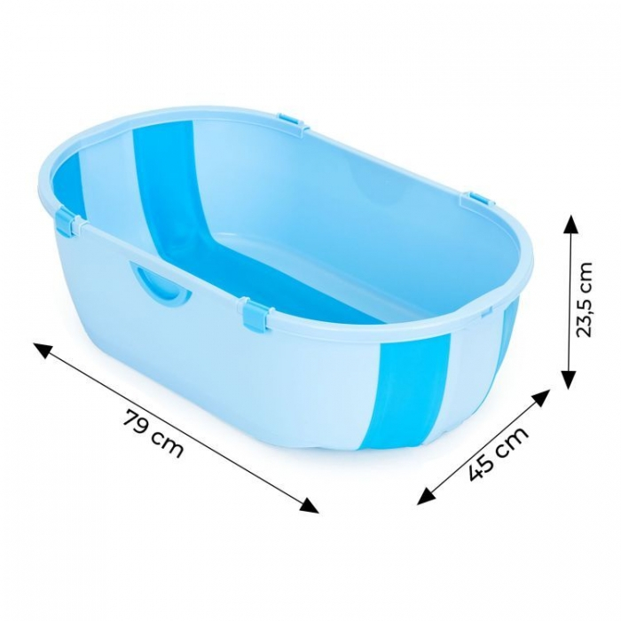 Cadita de baie cu dop de scurgere Ecotoys HA-B46 - Albastru [6]