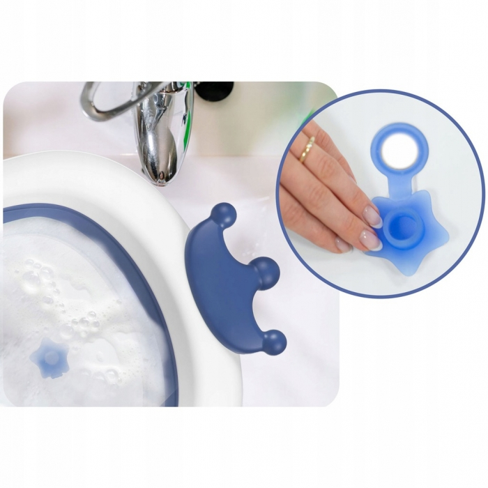 Cadita de baie cu dop de scurgere si pernita inclusa Ricokids RK-280 - Albastru [9]