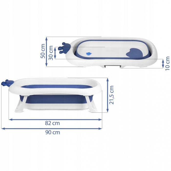 Cadita de baie cu dop de scurgere si pernita inclusa Ricokids RK-280 - Albastru [10]