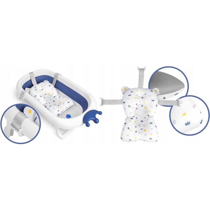 Cadita de baie cu dop de scurgere si pernita inclusa Ricokids RK-280 - Albastru [6]
