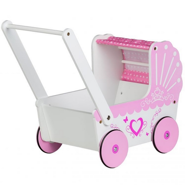 Carucior de papusi din lemn TT003 Ecotoys - Roz [4]