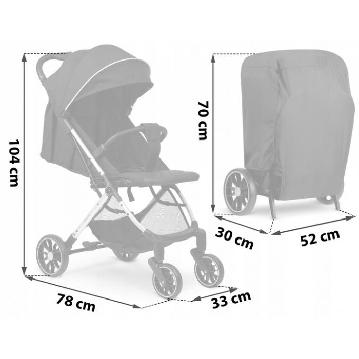 Carucior sport pentru copii, 78 x 33 x 104 cm, Nukido Paseo 716000 - Negru [13]