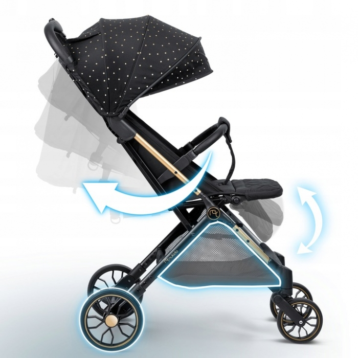 Carucior sport pentru copii, 78 x 33 x 104 cm, Nukido Paseo 716001 - Negru cu auriu [3]