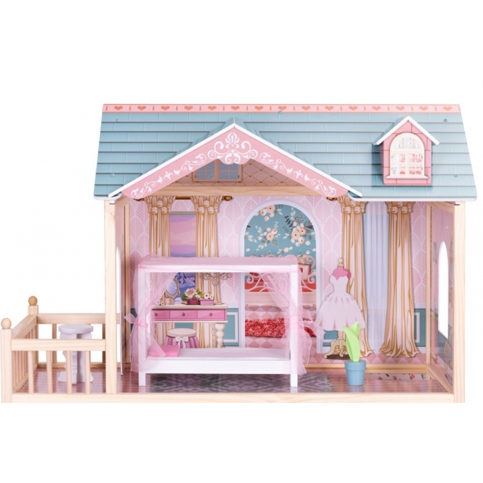 Casuta de papusi din lemn cu 3 etaje si mobilier Ecotoys 8106 [7]