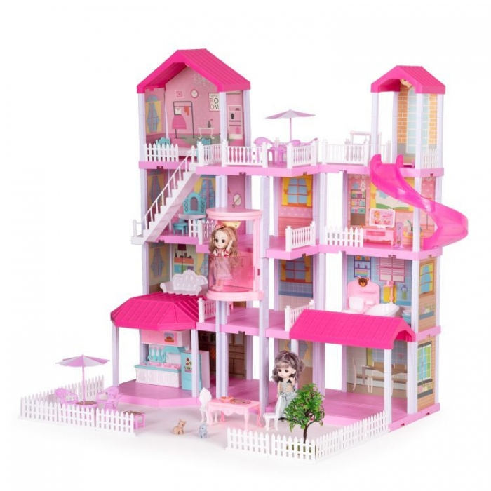 Casuta pentru papusi cu mobilier, gradina si LED-uri Ecotoys HC507637 [3]