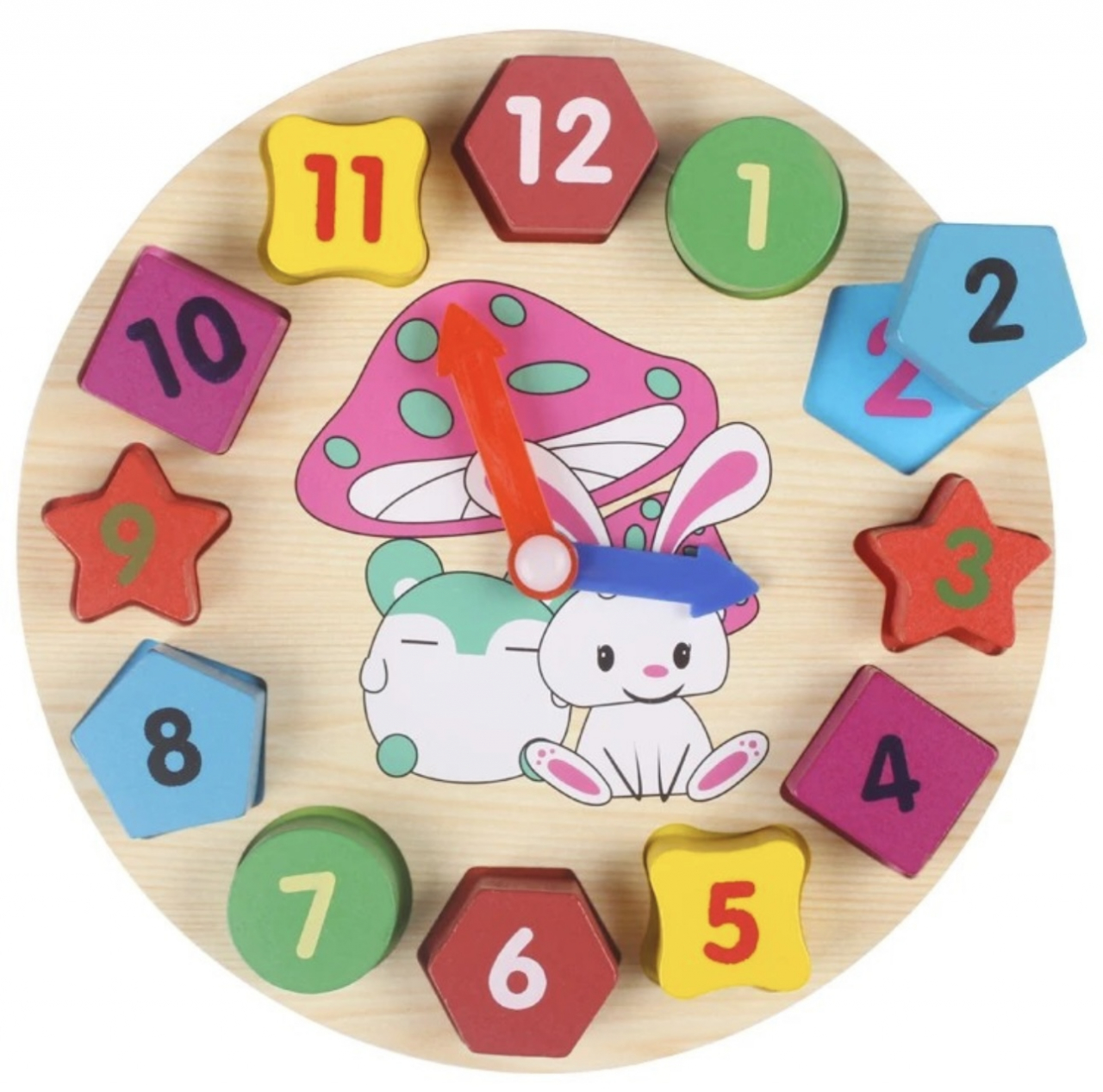 Ceas puzzle din lemn Montessori DIGITAL GEOMETRY CLOCK [2]
