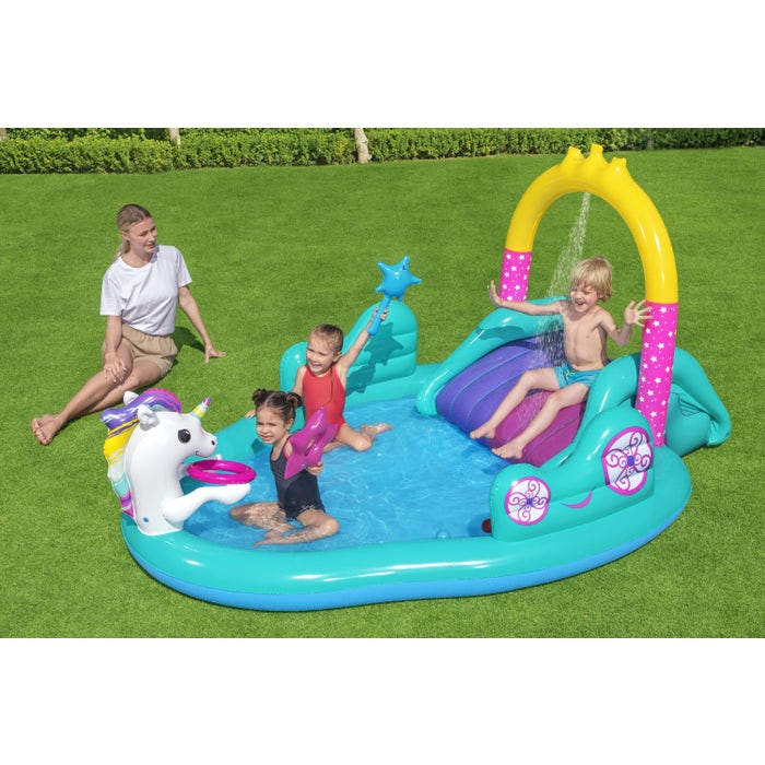 Centru de joaca copii, Bestway Unicorn, gonflabil, PVC, 274 x 195 x 137 cm [2]