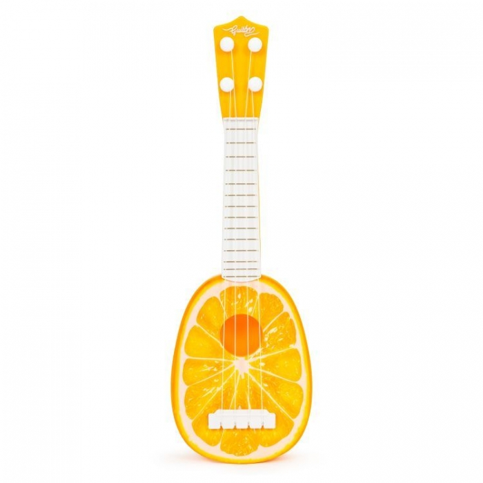 Chitara ukulele pentru copii cu 4 corzi Ecotoys MJ030 - Portocala [3]