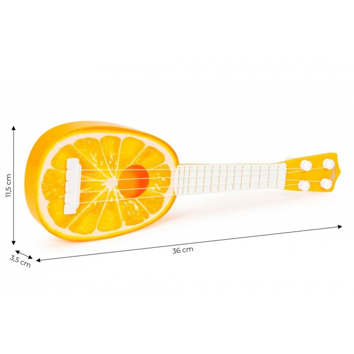Chitara ukulele pentru copii cu 4 corzi Ecotoys MJ030 - Portocala [5]