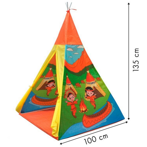 Cort indian teepee de joaca pentru copii, tip wigwam [4]